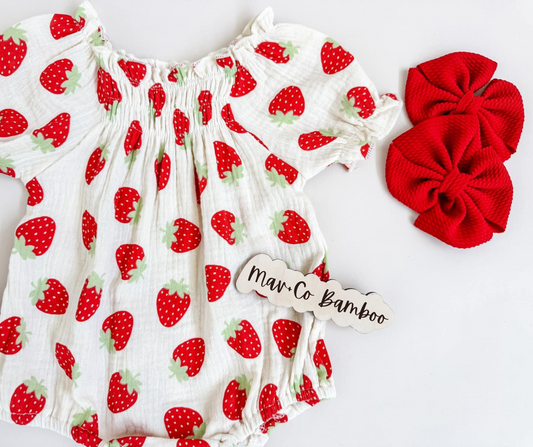 Berry Sweet Smocked Romper