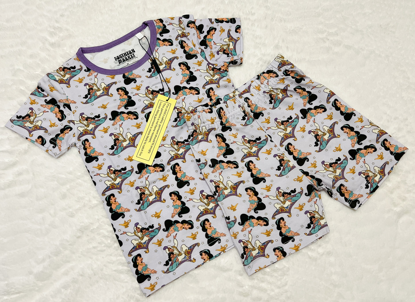 A Whole New World Two-Piece Short Sleeve & Shorts PJ Set