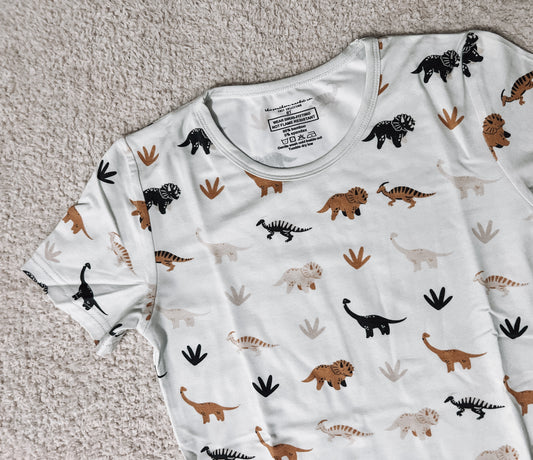 Dino Dreams Two-Piece Short Sleeve & Pants PJ Set